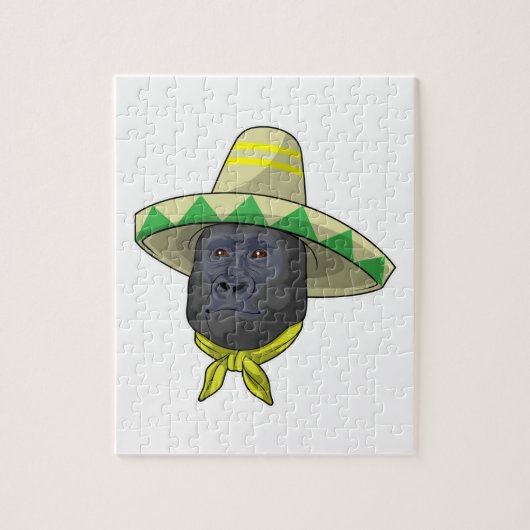 aap met riem pet legpuzzel (Verticaal)