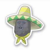 aap met riem pet sticker (Voorkant)