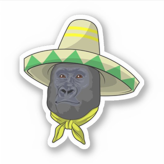 aap met riem pet sticker (Voorkant)