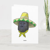 Aap met strohoed kaart (Achterkant)