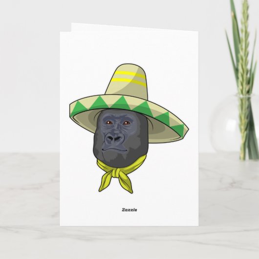 Aap met strohoed kaart (Achterkant)
