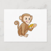 Aap met stuk pizza briefkaart (Voorkant)