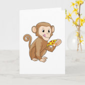 Aap met stuk pizza kaart (Gele Bloem)