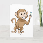 Aap met tandenborstel kaart (Achterkant)