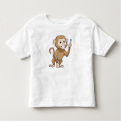 aap met tandenborstel kinder shirts (Voorkant)