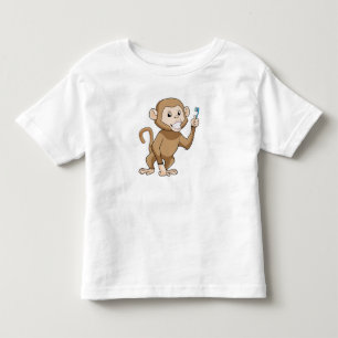 aap met tandenborstel kinder shirts