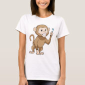 aap met tandenborstel t-shirt (Voorkant)