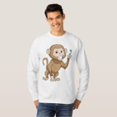 aap met tandenborstel t-shirt (Voorkant volledig)