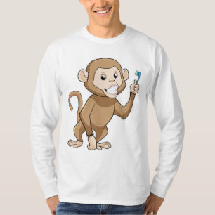 aap met tandenborstel t-shirt