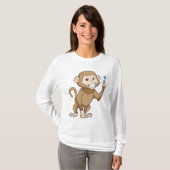 aap met tandenborstel t-shirt (Voorkant volledig)