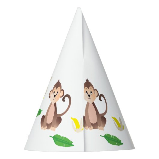 aap met tropisch lef gepeelde bananen feesthoedjes (Achterkant)