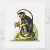 aap met vruchten wijn etiket (Enkel label)