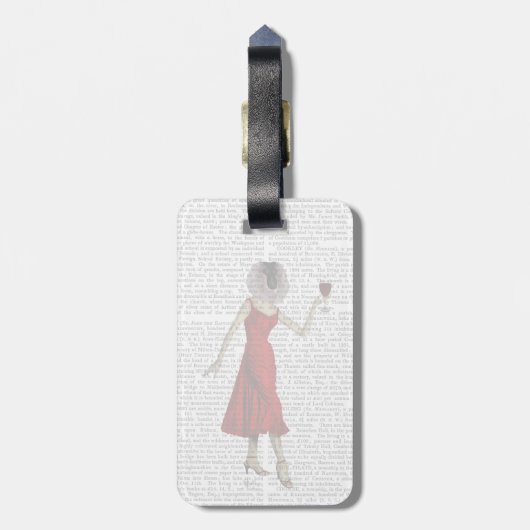 aap met wijn bagagelabel (Achterkant verticaal)