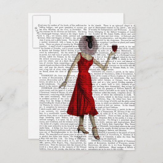 aap met wijn briefkaart (Voorkant / Achterkant)