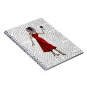 aap met wijn notitieboek (Rechterzijde)