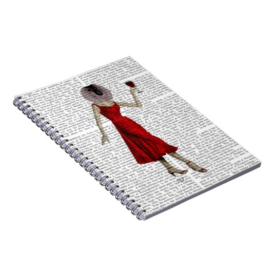 aap met wijn notitieboek (Rechterzijde)