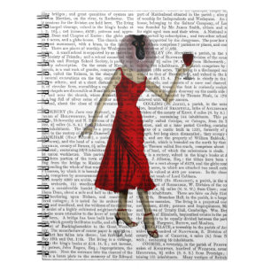 aap met wijn notitieboek