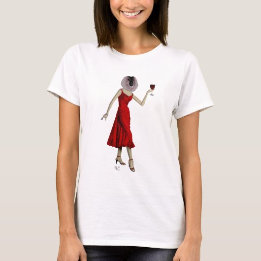 aap met wijn t-shirt (Voorkant)