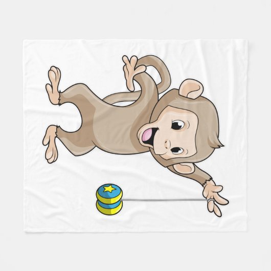 aap met Yo-yo Fleece Deken (Voorkant (Horizontaal))