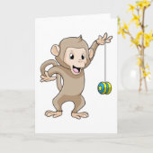 Aap met Yo-yo Kaart (Gele Bloem)