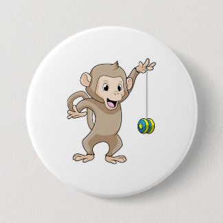 Aap met Yo-yo Ronde Button 7,6 Cm