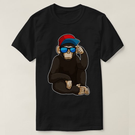 Aap met zonnebril 1 t-shirt (Design voorkant)