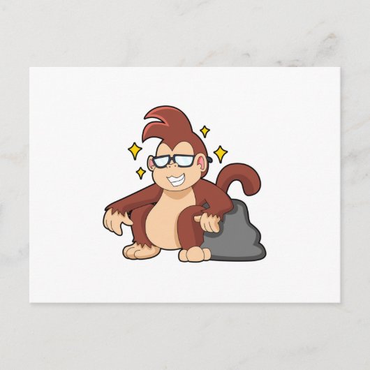 Aap met zonnebril briefkaart (Voorkant)