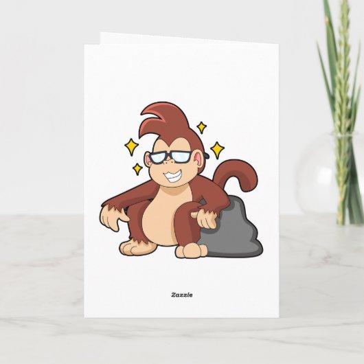 Aap met zonnebril kaart (Achterkant)