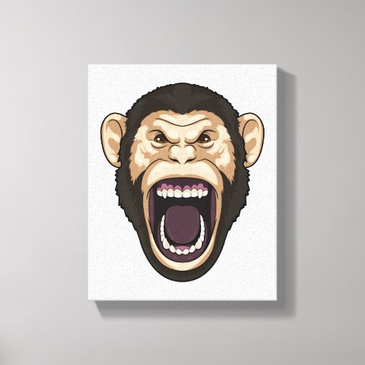 aap met zwarte stoelen canvas afdruk (Voorkant)