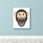 aap met zwarte stoelen canvas afdruk (Insitu (Houten vloer))