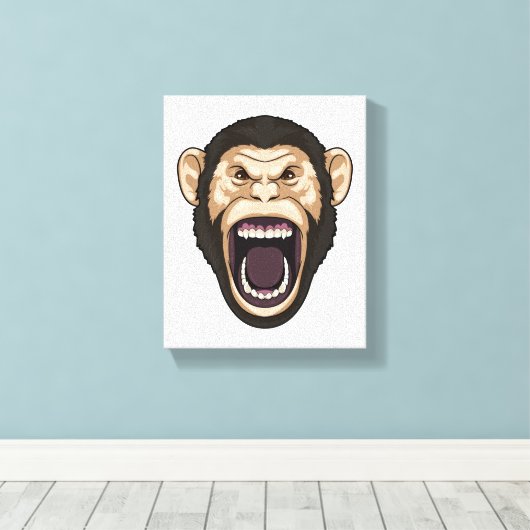 aap met zwarte stoelen canvas afdruk (Insitu (Houten vloer))