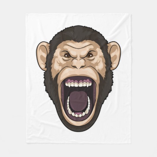 aap met zwarte stoelen fleece deken (Voorkant)