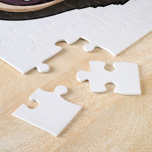 aap met zwarte stoelen legpuzzel (Zijkant)