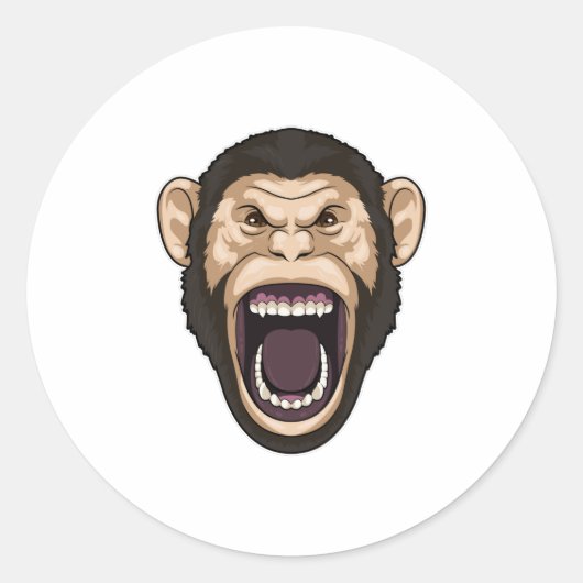 aap met zwarte stoelen ronde sticker (Voorkant)