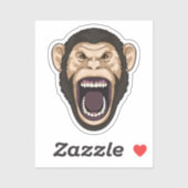 aap met zwarte stoelen sticker (Vel)