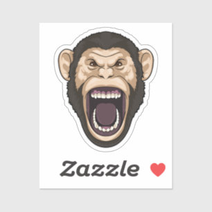 aap met zwarte stoelen sticker