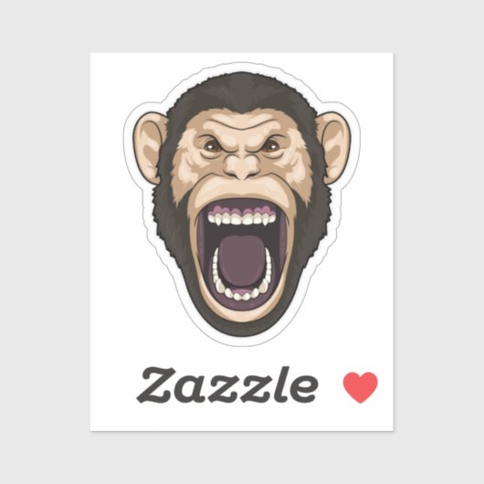 aap met zwarte stoelen sticker (Vel)