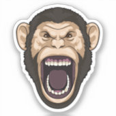 aap met zwarte stoelen sticker (Voorkant)