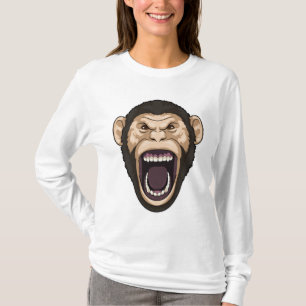 aap met zwarte stoelen t-shirt