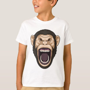 aap met zwarte stoelen t-shirt