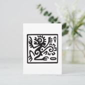 aap, Mexicaanse hiërogliefen (Maya) Briefkaart (Staand voorkant)