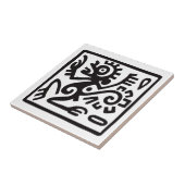 aap, Mexicaanse hiërogliefen (Maya) Tegeltje (Zijkant)