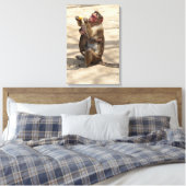 Aap - Moeders Ontbijt Canvas Afdruk (Insitu (Slaapkamer))