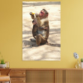 aap - Moeders ontbijt Canvas Afdruk (Insitu (Woonkamer))