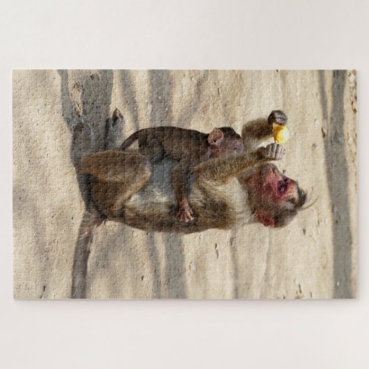 aap - Moeders ontbijt Legpuzzel (Horizontaal)