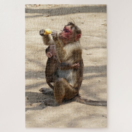 aap - Moeders ontbijt Legpuzzel (Verticaal)