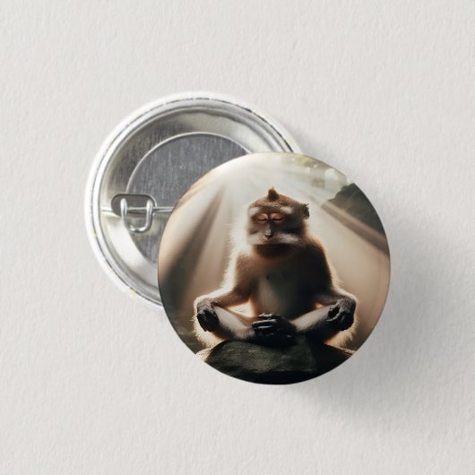 Aap Monnik Knop Ronde Button 3,2 Cm (Voorkant /achterkant)