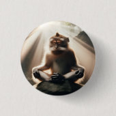 Aap Monnik Knop Ronde Button 3,2 Cm (Voorkant)