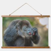 Aap Munching Watermeloen Hangend Wandkleed (Voorkant)