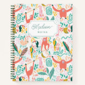 Aap Oerwoud Dieren Tropische bladeren Notitieboek (Voorkant)